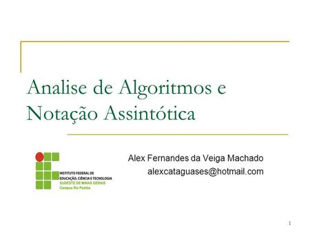 Analise de Algoritmos e Notação Assintótica