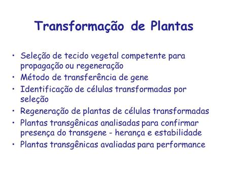 Transformação de Plantas