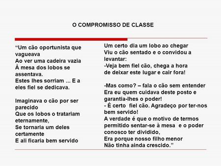 O COMPROMISSO DE CLASSE