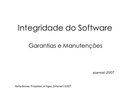 Integridade do Software