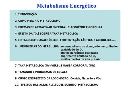 Metabolismo Energético