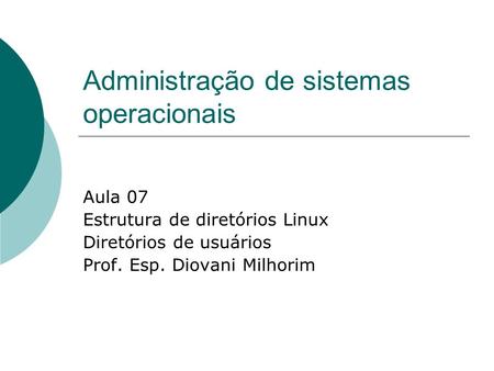 Administração de sistemas operacionais
