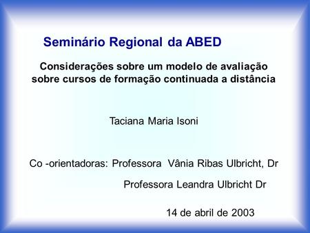 Seminário Regional da ABED