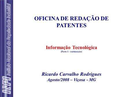 Informação Tecnológica Ricardo Carvalho Rodrigues