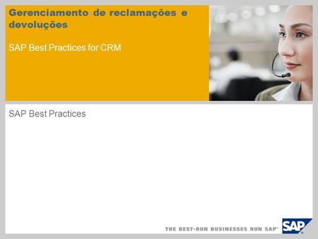 Gerenciamento de reclamações e devoluções SAP Best Practices for CRM