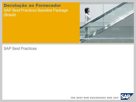 Devolução ao Fornecedor SAP Best Practices Baseline Package (Brasil)