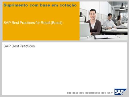 Suprimento com base em cotação SAP Best Practices for Retail (Brasil)