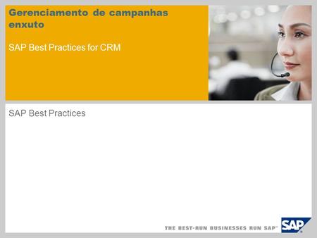 Gerenciamento de campanhas enxuto SAP Best Practices for CRM
