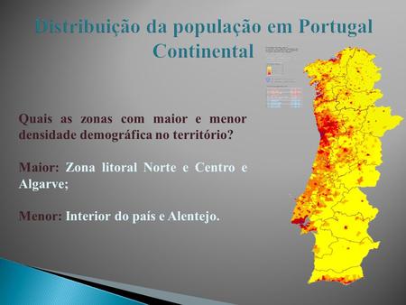Distribuição da população em Portugal Continental