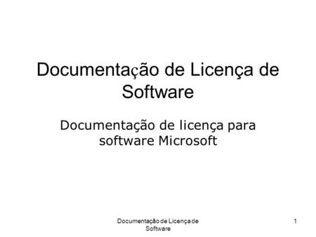 Documentação de Licença de Software