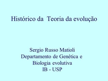 Histórico da Teoria da evolução
