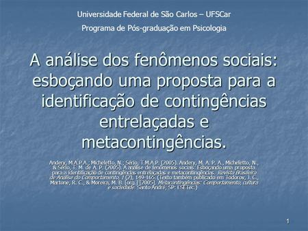 Universidade Federal de São Carlos – UFSCar
