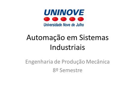 Automação em Sistemas Industriais