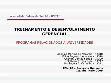 Universidade Federal de Itajubá - UNIFEI