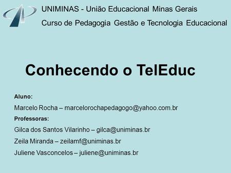 Conhecendo o TelEduc UNIMINAS - União Educacional Minas Gerais