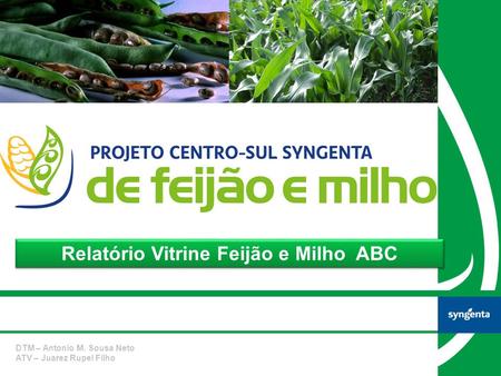 Relatório Vitrine Feijão e Milho ABC DTM – Antonio M. Sousa Neto ATV – Juarez Rupel Filho.