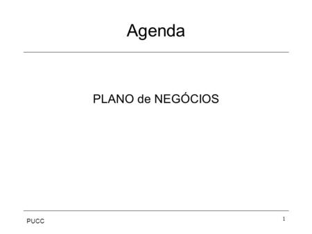 Agenda PLANO de NEGÓCIOS.