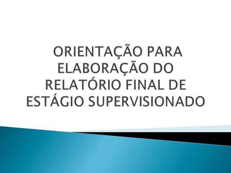 ESTRUTURA DO RELATÓRIO (ABNT NBR 14724/2006)