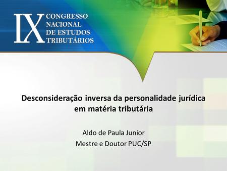 Aldo de Paula Junior Mestre e Doutor PUC/SP