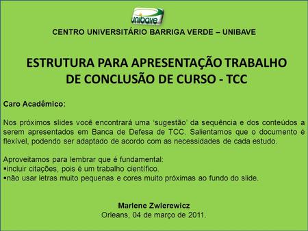 Como fazer slides para apresentar tcc