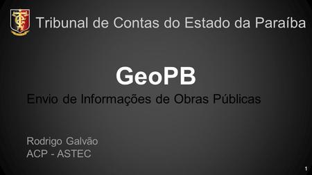 GeoPB Envio de Informações de Obras Públicas