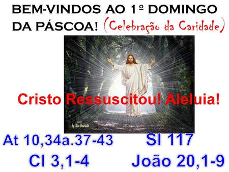 Sl 117 Cl 3,1-4 João 20,1-9 Cristo Ressuscitou! Aleluia!