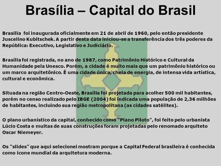 Brasília – Capital do Brasil