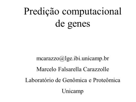 Predição computacional de genes