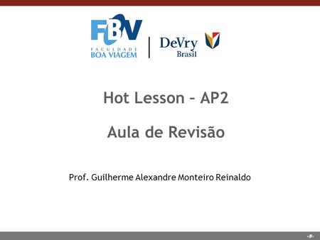 Hot Lesson – AP2 Aula de Revisão