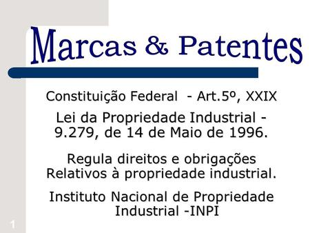 Marcas & Patentes Lei da Propriedade Industrial -