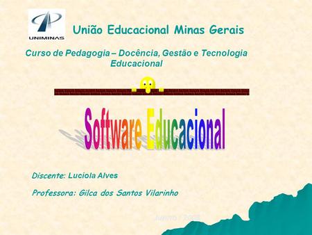 União Educacional Minas Gerais Curso de Pedagogia – Docência, Gestão e Tecnologia Educacional Discente : Lucíola Alves Junho / 2008.