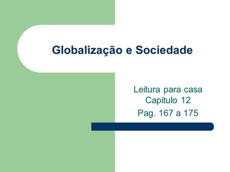 Globalização e Sociedade