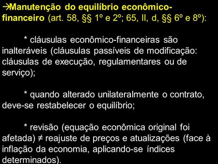 Manutenção do equilíbrio econômico-financeiro (art