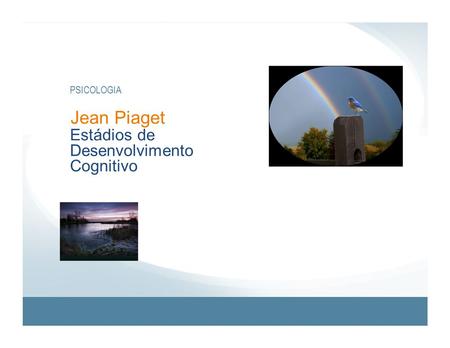 PSICOLOGIA Jean Piaget Estádios de Desenvolvimento Cognitivo.