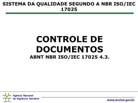 CONTROLE DE DOCUMENTOS ABNT NBR ISO/IEC