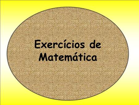 Exercícios de Matemática