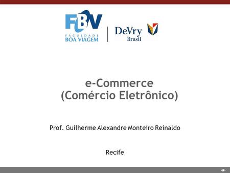 e-Commerce (Comércio Eletrônico)