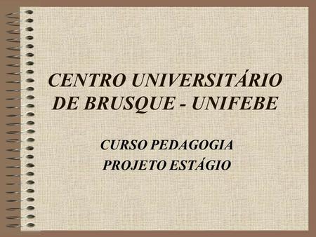 CENTRO UNIVERSITÁRIO DE BRUSQUE - UNIFEBE