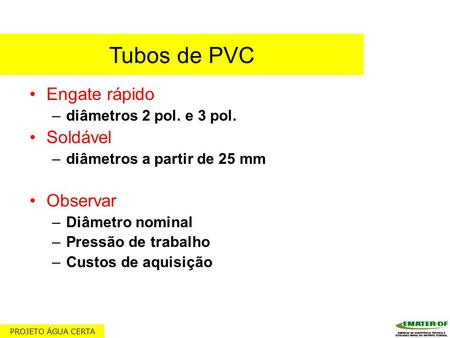Tubos de PVC Tubos de PVC Engate rápido Soldável Observar