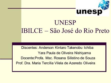UNESP IBILCE – São José do Rio Preto