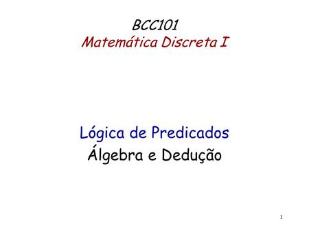 BCC101 Matemática Discreta I