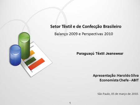 Setor Têxtil e de Confecção Brasileiro Balanço 2009 e Perspectivas 2010 Apresentação: Haroldo Silva Economista Chefe - ABIT São Paulo, 05 de março de 2010.