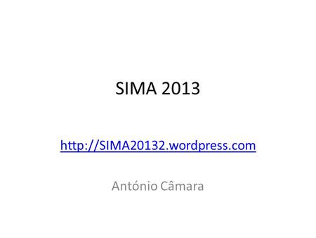 SIMA 2013  António Câmara.