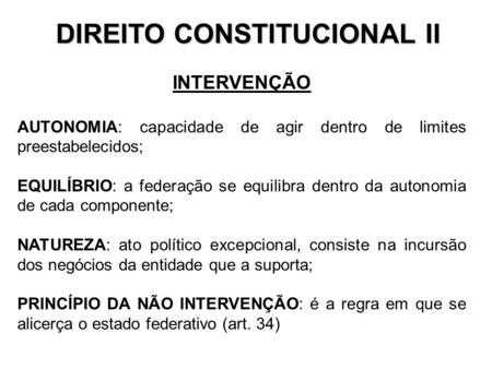 DIREITO CONSTITUCIONAL II