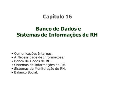 Sistemas de Informações de RH