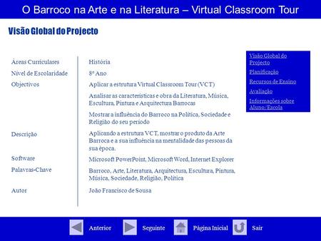 O Barroco na Arte e na Literatura – Virtual Classroom Tour
