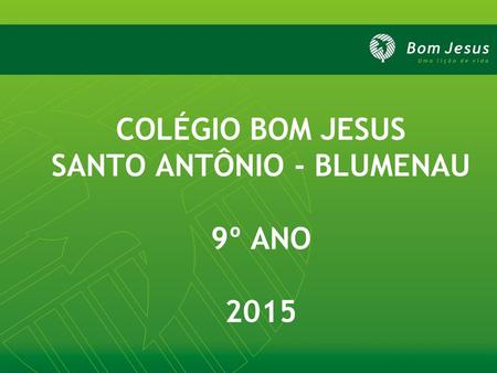 COLÉGIO BOM JESUS SANTO ANTÔNIO - BLUMENAU 9º ANO 2015