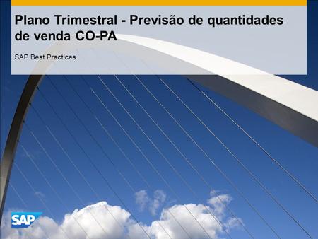 Plano Trimestral - Previsão de quantidades de venda CO-PA SAP Best Practices.