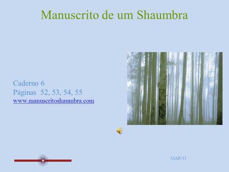 Manuscrito de um Shaumbra Caderno 6 Páginas 52, 53, 54, 55 www.manuscritoshaumbra.com MAR/11.