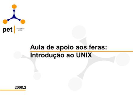 Pet computação UFPE 2008.2 Aula de apoio aos feras: Introdução ao UNIX.